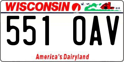 WI license plate 551OAV