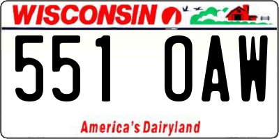 WI license plate 551OAW
