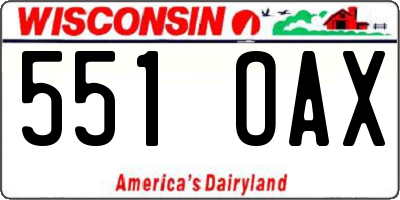 WI license plate 551OAX