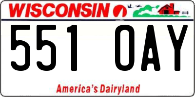 WI license plate 551OAY