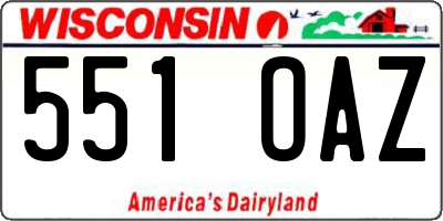 WI license plate 551OAZ