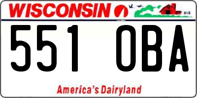 WI license plate 551OBA
