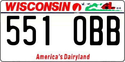 WI license plate 551OBB