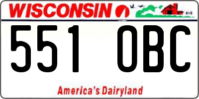 WI license plate 551OBC