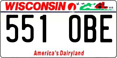 WI license plate 551OBE