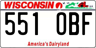 WI license plate 551OBF
