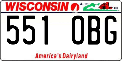 WI license plate 551OBG
