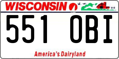WI license plate 551OBI