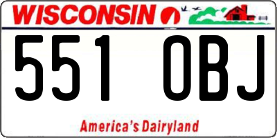 WI license plate 551OBJ
