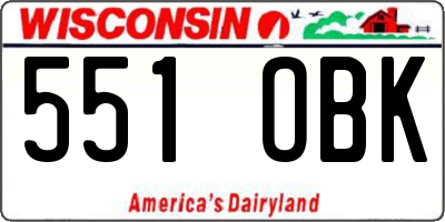 WI license plate 551OBK