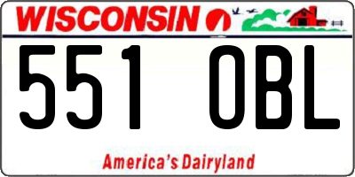 WI license plate 551OBL