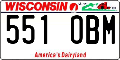 WI license plate 551OBM