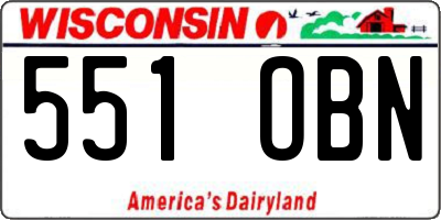 WI license plate 551OBN