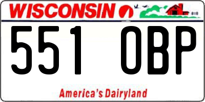 WI license plate 551OBP