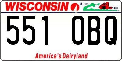 WI license plate 551OBQ