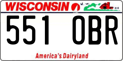WI license plate 551OBR