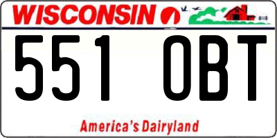 WI license plate 551OBT