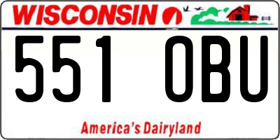 WI license plate 551OBU