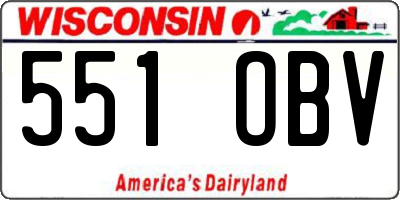 WI license plate 551OBV