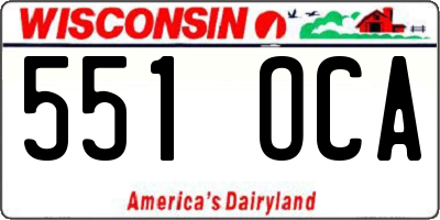 WI license plate 551OCA