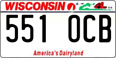 WI license plate 551OCB