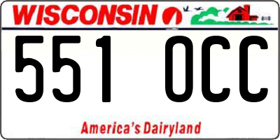 WI license plate 551OCC