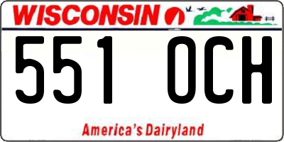WI license plate 551OCH