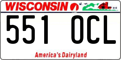 WI license plate 551OCL