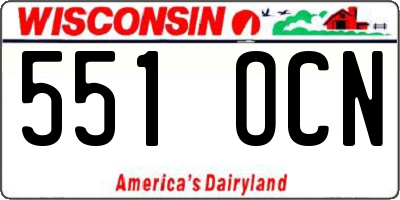 WI license plate 551OCN
