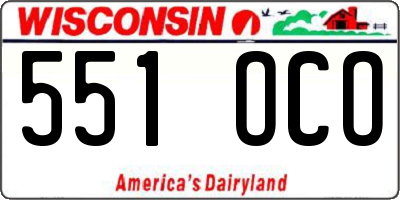WI license plate 551OCO