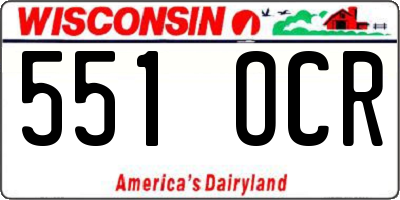 WI license plate 551OCR
