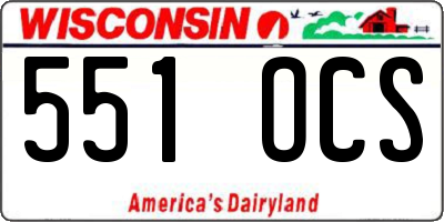 WI license plate 551OCS
