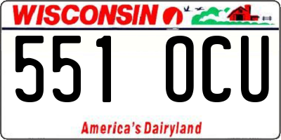 WI license plate 551OCU