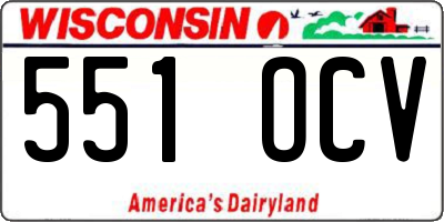 WI license plate 551OCV