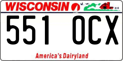WI license plate 551OCX