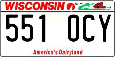 WI license plate 551OCY
