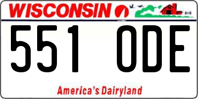 WI license plate 551ODE