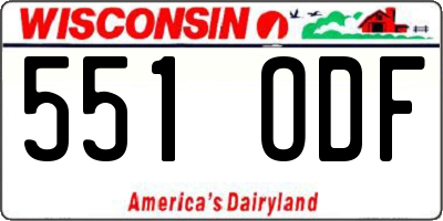 WI license plate 551ODF