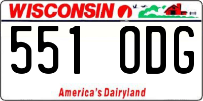 WI license plate 551ODG