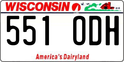 WI license plate 551ODH