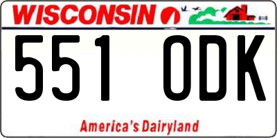 WI license plate 551ODK