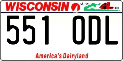 WI license plate 551ODL