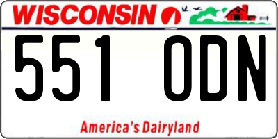 WI license plate 551ODN