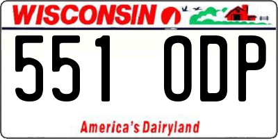 WI license plate 551ODP