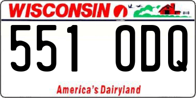 WI license plate 551ODQ