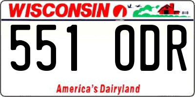 WI license plate 551ODR