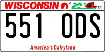 WI license plate 551ODS