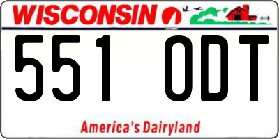 WI license plate 551ODT