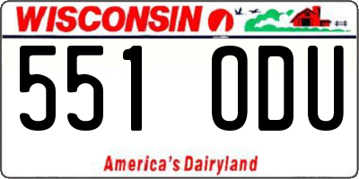 WI license plate 551ODU