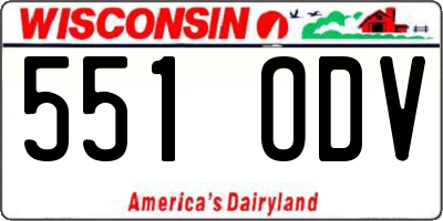 WI license plate 551ODV